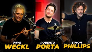 Drumming Legends Unite: Dave Weckl, Roberto Porta, and Simon Phillips! Tune in Now