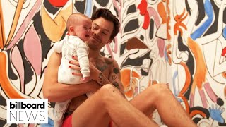 Harry Styles Shows Off Cute Moments With Baby In Behind the Scenes For ‘As It Was’  | Billboard News