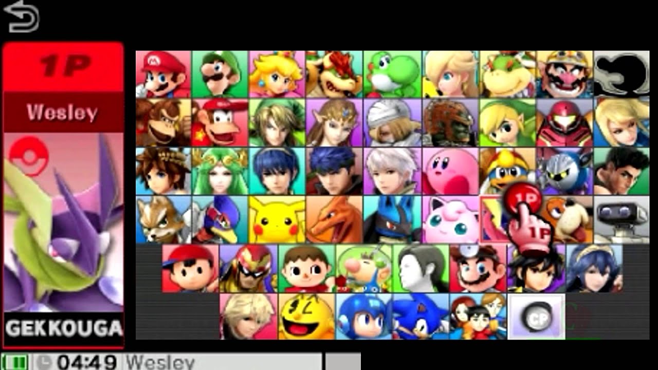 Super Smash Bros 4 All Characters And Alternate Costumes Colors 3ds