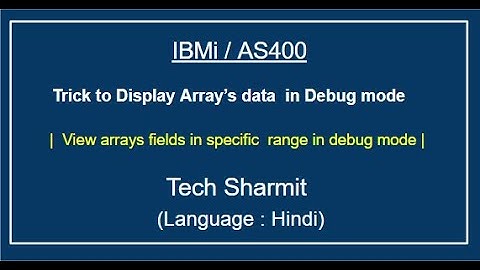 IBMi (AS400) - Trick to view Array data in debug mode | arrays in rpgle | how to debug rpgle program