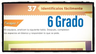 Desafío 37 sexto grado Identifícalos fácilmente páginas 75, 76, 77 y 78 libro de matemáticas 6 grado