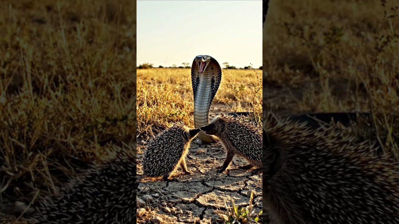 Deadly Cobra Attack vs Fearless Hedgehog, Intense Wildlife Survival Fight #wildlife #animalbehavior