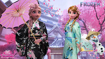 Frozen 3 : Elsa and Anna in Japan under the sakura🌸 Ana's World