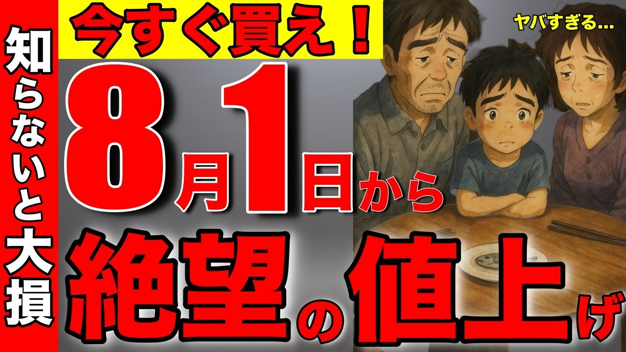 【ヤバすぎる】8月の値上げ商品!今すぐ知らないと絶対に後悔する物10選!本当にエグすぎる…【貯金/投資/年金】