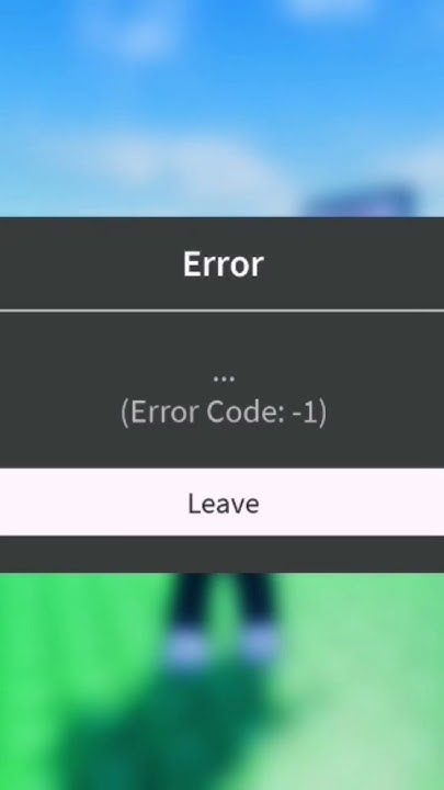 Error code -1? - YouTube