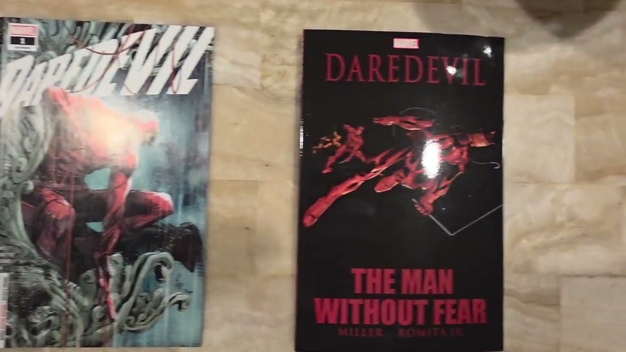 My Daredevil drawing, Daredevil comics, Moon Knight drawing and Moon Knight comic book.
