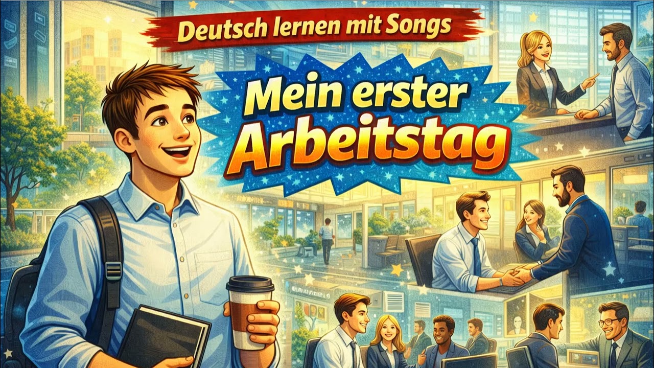Mein erster Arbeitstag - Deutsch lernen mit Songs Songs mit Lyrik und Untertitel