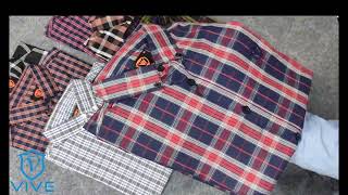 100% Cotton Fabrics Check Shirt#vive