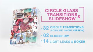 32 Circle Glass Transitions & Slideshow Premiere Pro Templates