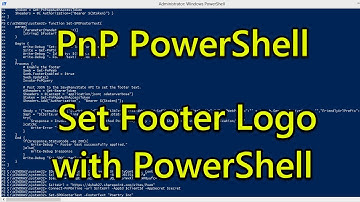 PnP PowerShell - Set Footer Logo Using PowerShell Script with Communication Site