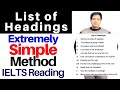 Asad yaqubs logic for list of headings  ielts reading