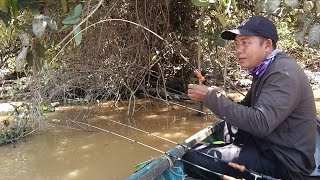 The sensation of pulling giant prawns in murky water, great!