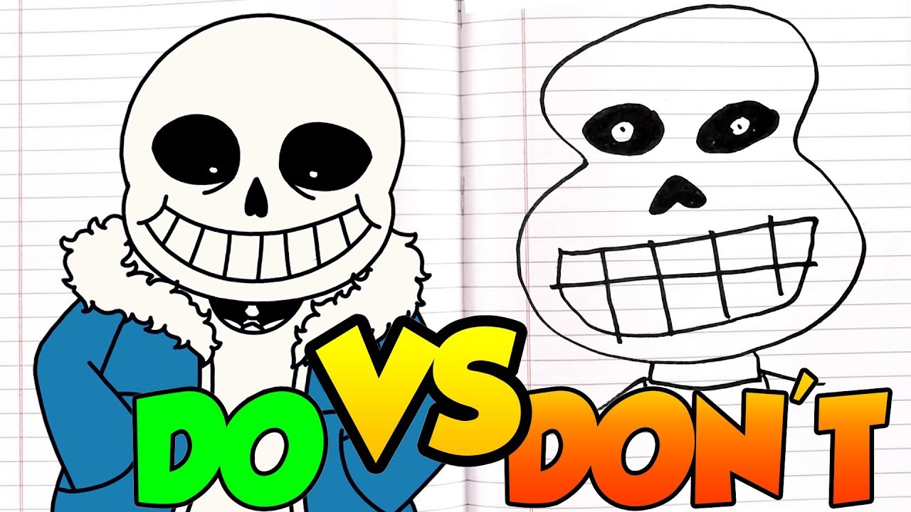 Dos Don Ts Drawing Undertale Sans In 1 Minute Challenge Youtube