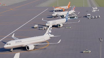 4K Lumion Cinematic 3D Airport Animation - Air France, Aegean, EasyJet, Lufthansa, Qatar airlines