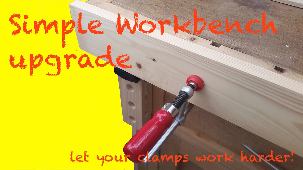 Simple Workbench: vertical bench dogs and clamp upgrade 