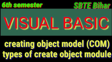 visual basic | 6th semester | types of create object module