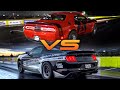 RIVAL RACE! Dodge Demon vs 8 sec Ford Mustang (Paramount Speed) 1/4 Mile DRAG RACING