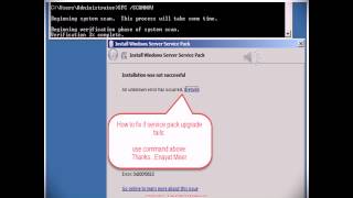 Windows Server Service Pack Upgrade Fail Fixed by Enayat Meer