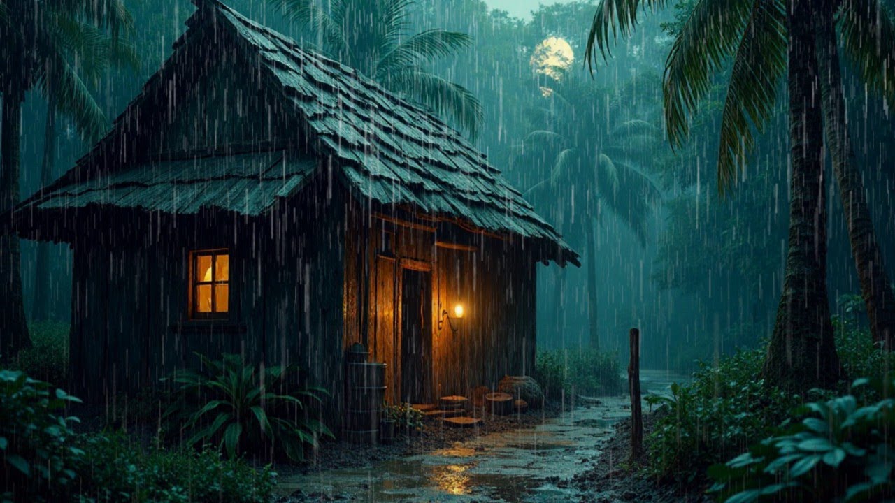 Peaceful Rain in the Forest Cabin | Night Rain for Deep Sleep - YouTube