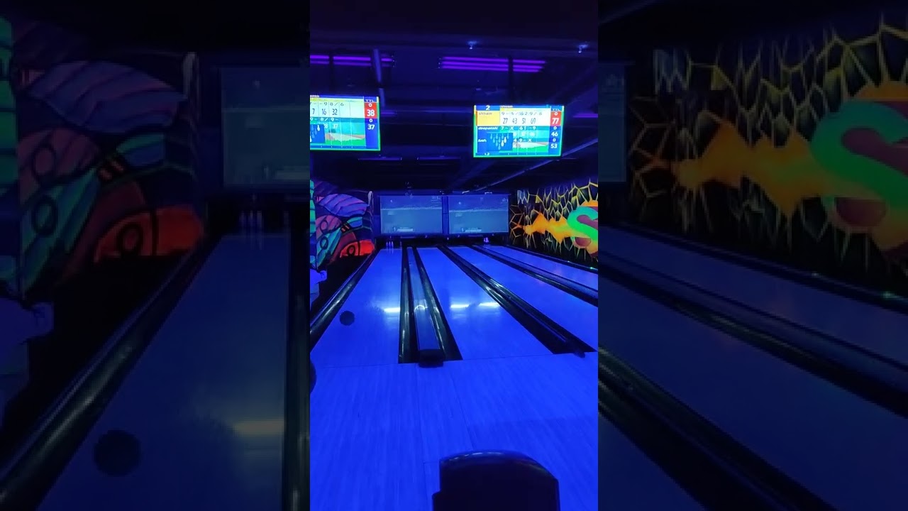 Bowling game for kids and adults Kids In game store and playing so many games