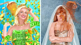 RICH BRIDE VS BROKE BRIDE || Awkward Wedding Moments And Types Of Brides by 123 GO!