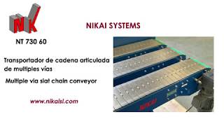 Multi via slat chain conveyor - Transportador de cadena cardánica multivía