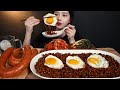 SUB)매콤한 사천짜파게티에 뽀득뽀득 킬바사 먹방 (ft.파김치&겉절이) spicy chapagetti kielbasa mukbang ASMR