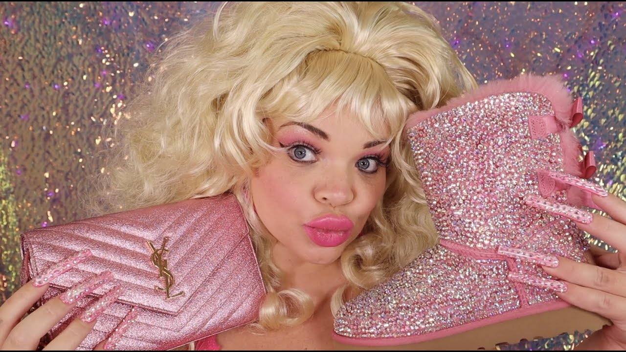 ASMR Nail Tapping + Scratching on Pink Items (TINGLY TRIGGERS - purses, shoes, sunglasses)