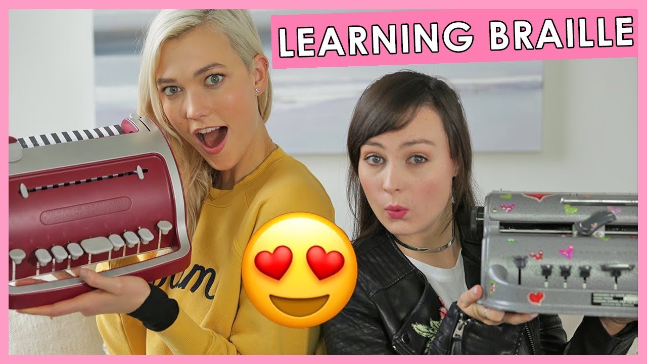 TEACHING KARLIE KLOSS HOW TO READ BRAILLE! - YouTube