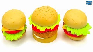 Learn Colors with Cheeseburger Toys | McDonald&#39;s Hamburger Restaurant Playset|Toy Hamburger Playset