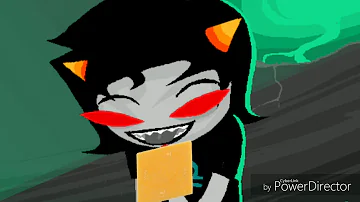 Terezi Pyrope eating a slice of cheese.