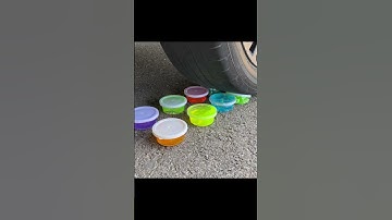 Crushing Crunchy & Soft Things by Car! EXPERIMENT Car vs Lighters cube, Slime, toys #shorts