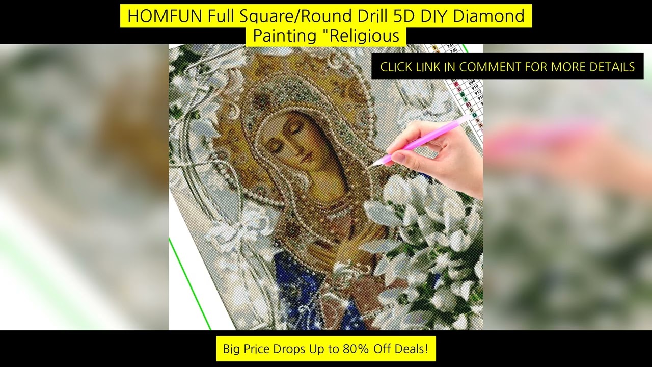Homfun Full Square/Round Drill 5D Diy Diamond Painting "Religious Figure" 3D