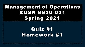BUSN 6630, Homework 1, Spring 2021