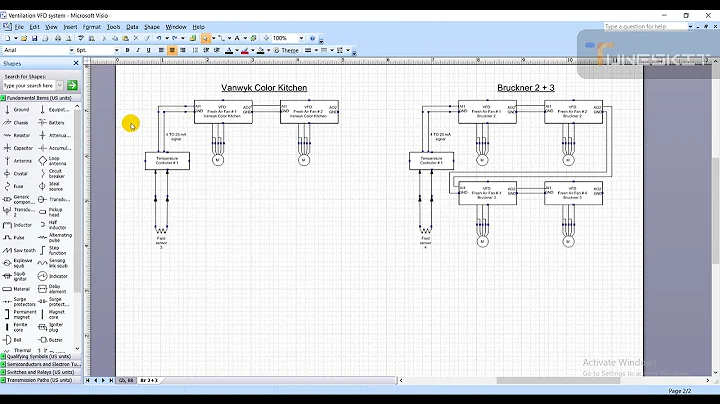 Microsoft Visio lecture, tutorial how to make circuit