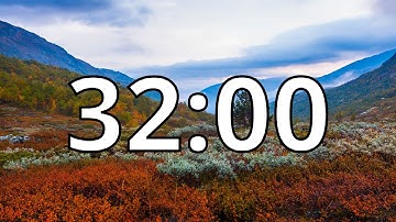 32 Minutes Autumn/Fall Countdown Timer With Music and Alarm (Simple Beep)