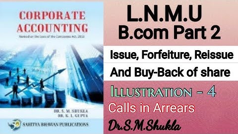 Bcom part 2 : Issue, forfeiture, reissue of share | Illustration 4 | Book Dr.S.M.Shukla