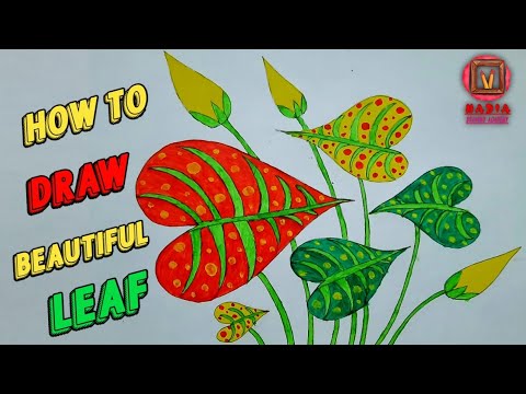 How To Draw Beautiful Leaf 🌿 Drawing Easy Colocasia Esculenta Arum ...