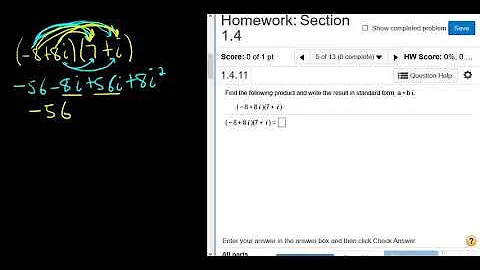 Find the product (-8 + 8i)(7 + i) College Algebra MyMathlab Homework