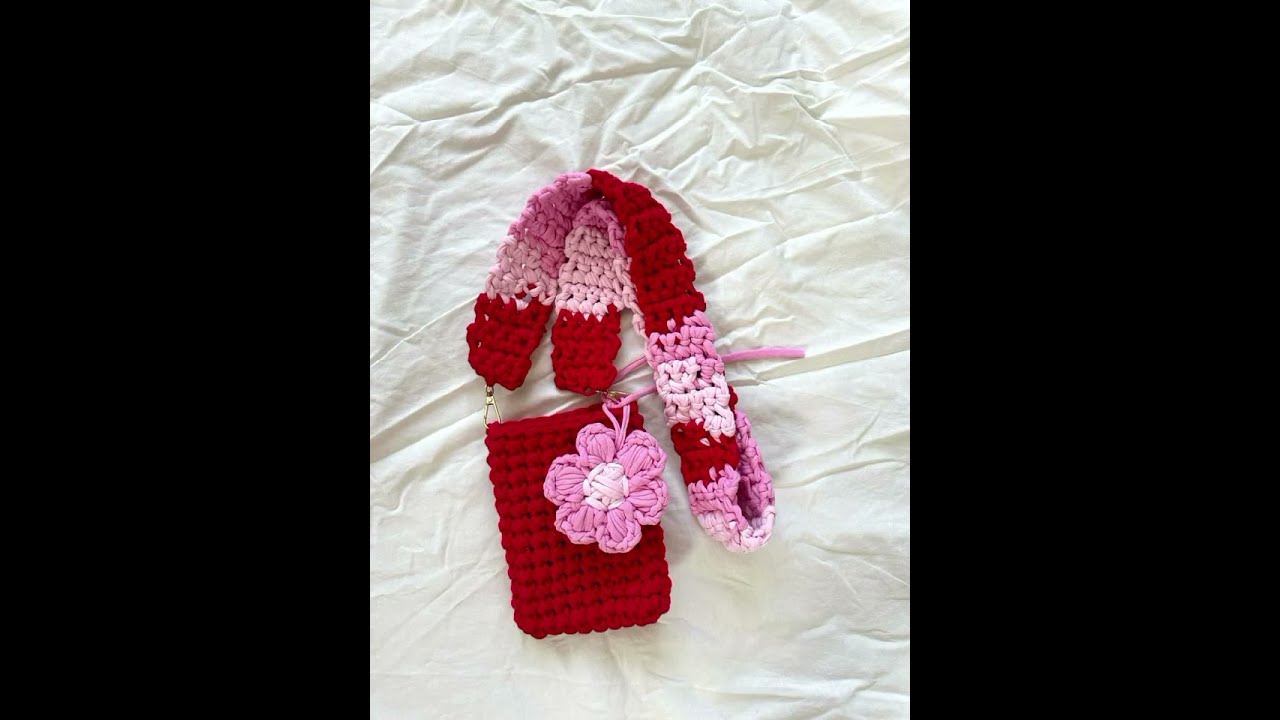 Crochet mobile bag beautiful flower work🌸🌺🌹