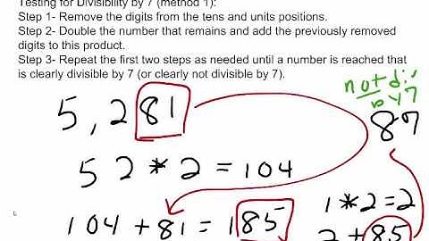 Number Theory:  Testing for Divisibility by 7 (method 1)