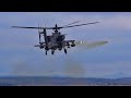 Apache Helicopter Gunships On The Target Range