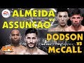 СТРИМ fightnight UFC 234  Almeida vs Assuncao /  UFC 234 Dodson vs McCall / PLAY PS4 PRO