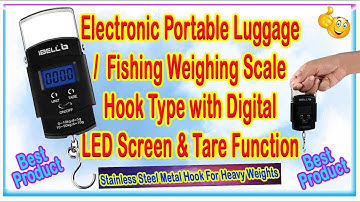 Electronic Portable Luggage/Fishing Weighing Scale Hook Type with Digital LED Screen & Tare Function