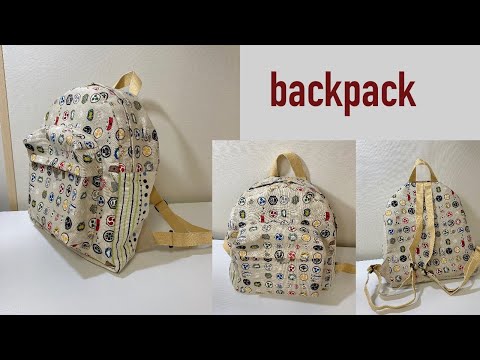 backpack リュック バックパックの作り方 ファスナーポケット付き Backbag with zipper pocket