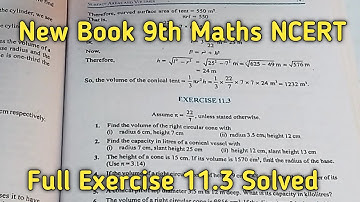 Class 9 Maths | Chapter 11 | Exercise 11.3 | Surface Areas and Volumes | NCERT New Book
