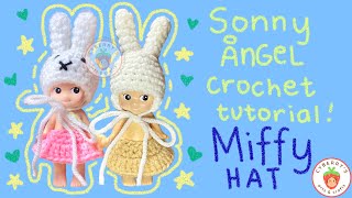 Crochet Miffy Bunny inspired Hat Tutorial for Sonny Angels by artcyberry