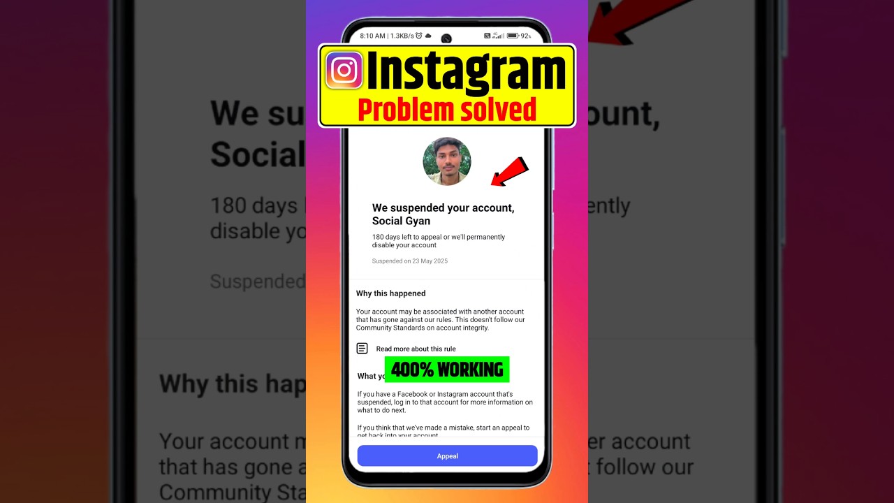 Instagram account suspended problem | how to recover suspended instagram account