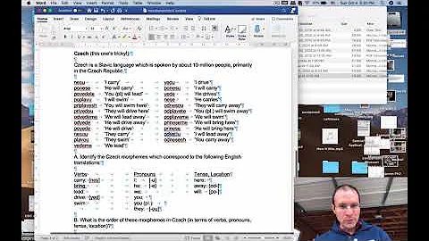 Linguistics 201 - Intro Linguistics - Morphology Practice Exercises - Czech