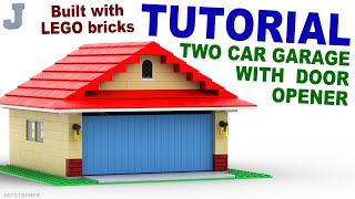 Complete tutorial on a Lego Two-Garage with an Electric Door Opener. The opening for the door is approximately six bricks high. 